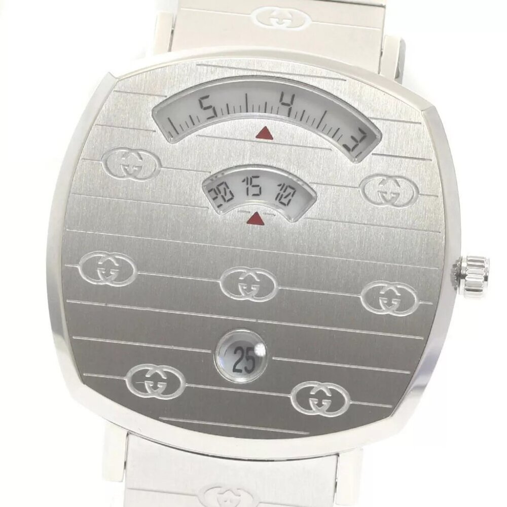 GUCCI Grip watch 157.4/YA157401 Date white Dial Quartz Men's Watch - Picture 10 of 12